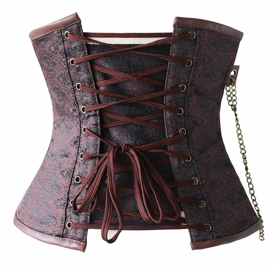 F9082  Charmian Gothic Steampunk Corset for Women Steel Boned Underbust Corset